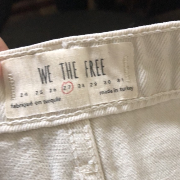 We The Free Off White Distressed Button Fly High Rise Denim Skirt Sz 27 - Picture 12 of 13